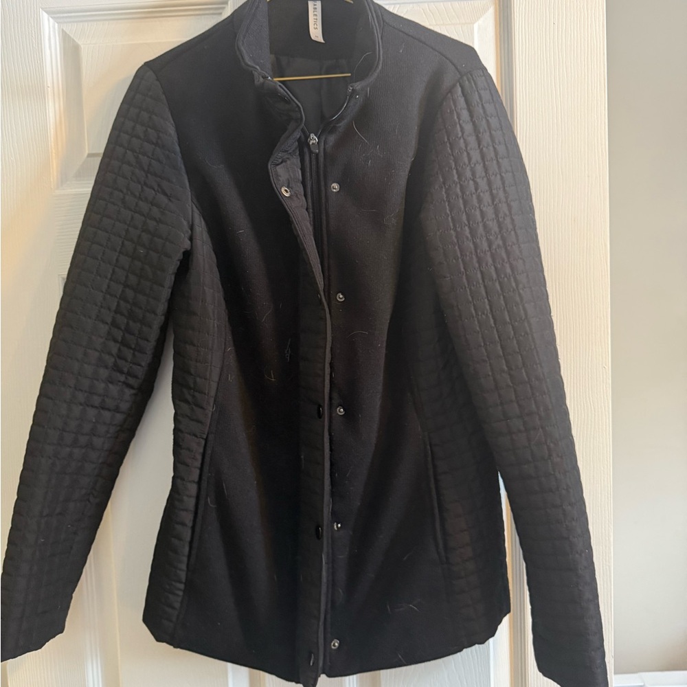 Fabletics Black Utility Jacket Quilted Hip-Length